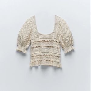 POINTELLE-KNIT TOP